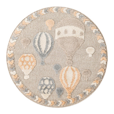 Unique Loom Balloons Whimsy Kids Rug
