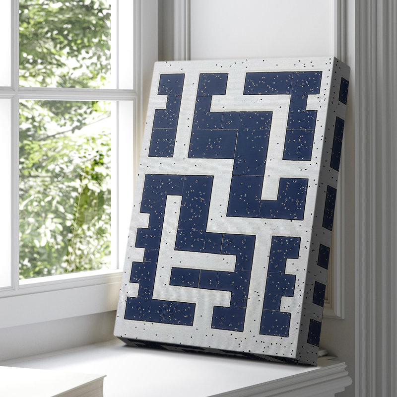 Toile tendue avec châssis abstrait CVII - prêt à être accroché, H 18 po x l 12 po