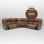 Canapé modulaire inclinable en cuir de 123 po, 3 fauteuils inclinables électriques, soutien lombaire réglable et appui-tête-201256866-201256867