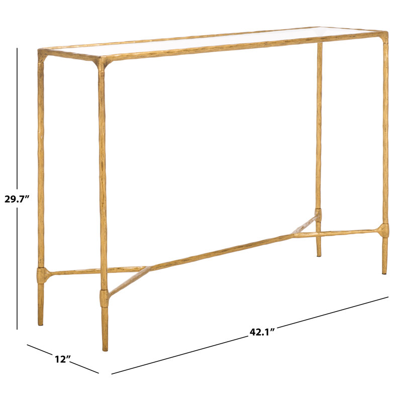 Sewall Metal And Glass Console Table, Brass