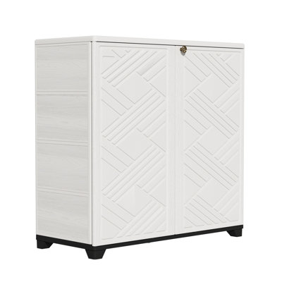 Decksplore 75 Gallons Diamond-Shaped Outdoor Deck Box with Shelf by Decksplore