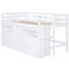 Lit mezzanine simple blanc avec 4 tiroirs, armoire et tablettes-1260093717