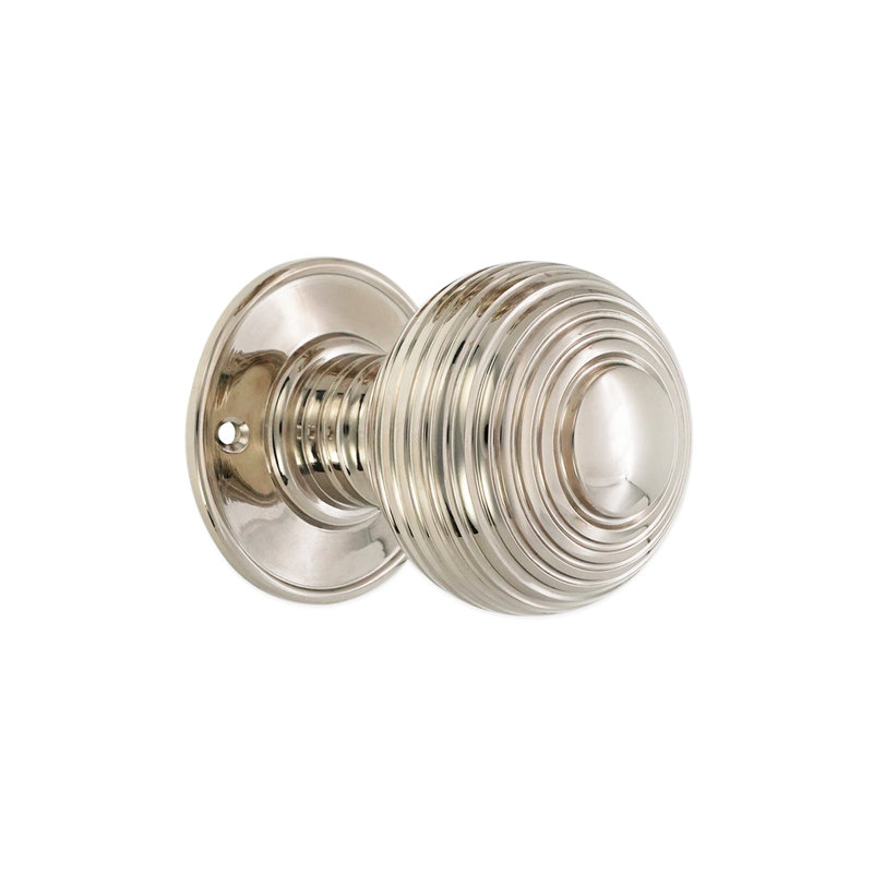 Beehive Large 60mm Mortice Door Knob, Polished Nickel