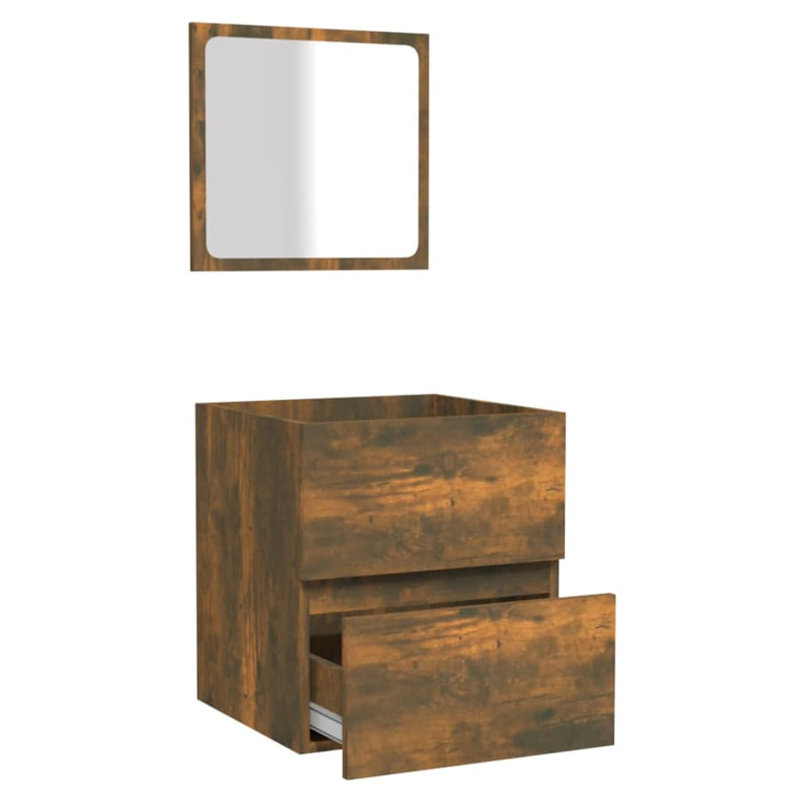 Jiovani 40cm Single Bathroom Vanity Base Only in Brown, Smoked Oak