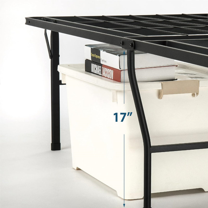 18 Inch Metal Platform Bed Frame, No Box Spring Needed, Queen