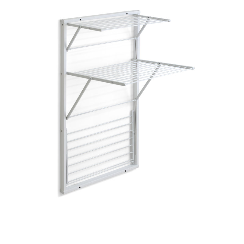 Foldable Wall-Mounted Drying Rack, White