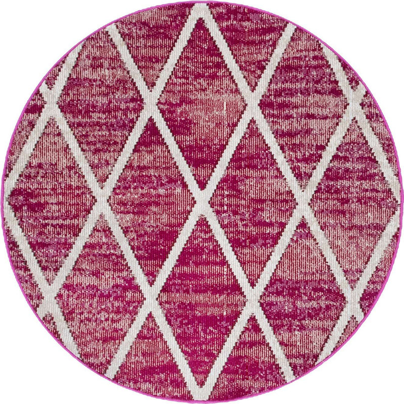 Geometric Indoor Rug, Round 4'1"