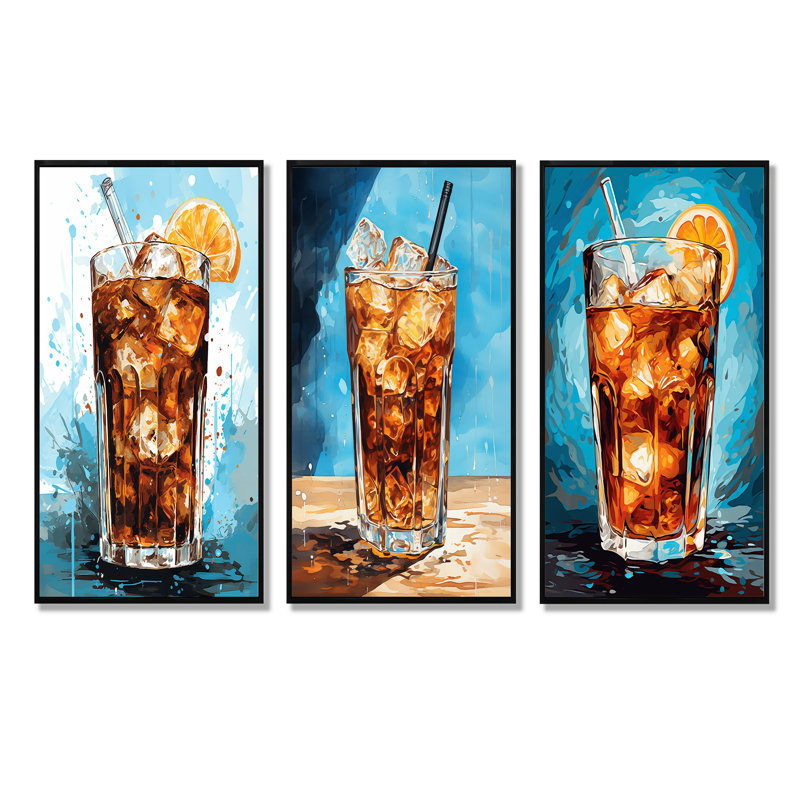 Cocktail froid café froid, Cadre flottant noir, H 32 po x l 48 po