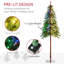 Arbre de Noël artificiel haute de 6 pi avec 442 branches, 175 lumières DEL blanc chaud ou coloré HOMcom, base en acier