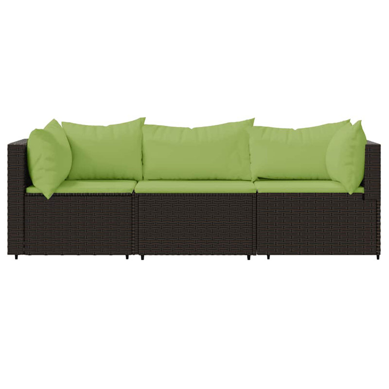 24.8'' Wide Patio Sectional Set with Cushions, Green, Brown