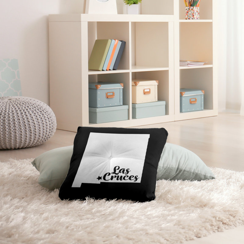 Reversible Throw Pillow, 26" x 26", Black, Las Cruces