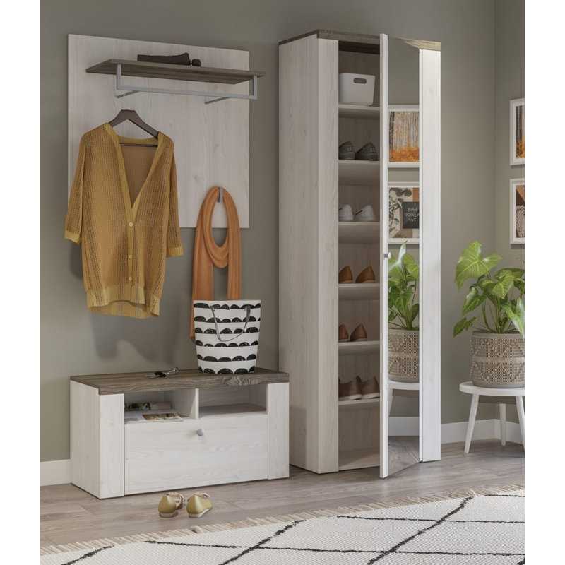 Stearl Manufactured Wood Wardrobe, Oak Sibiu Larche