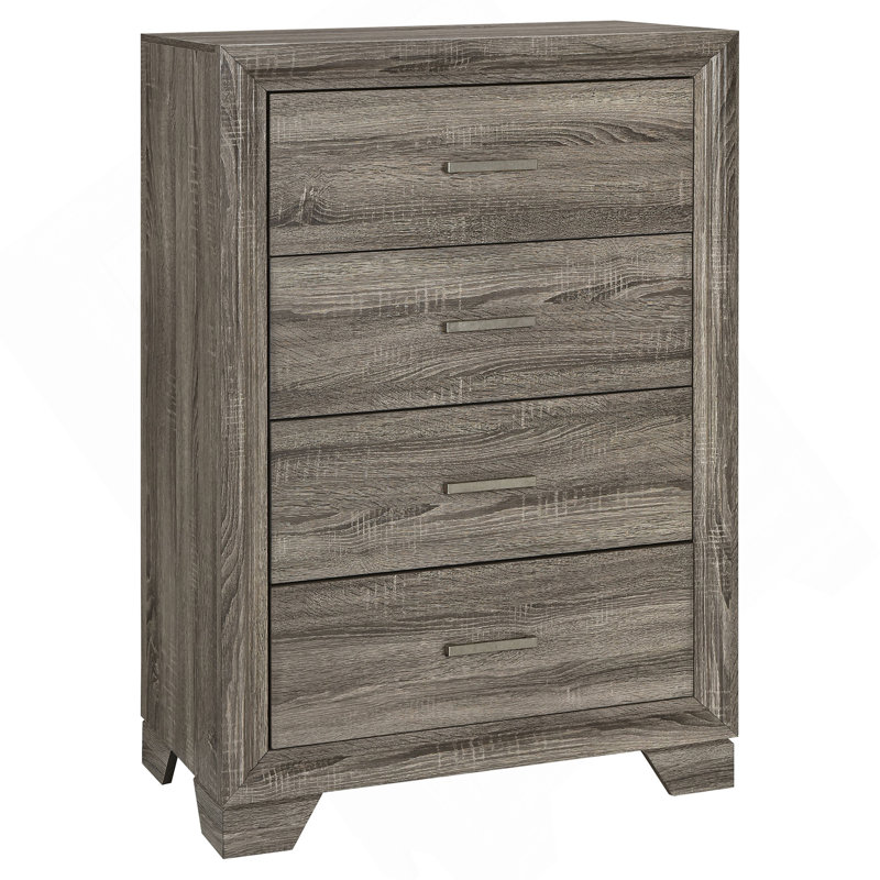 Funston Brown Oak 4-Drawer Chest Of Drawers