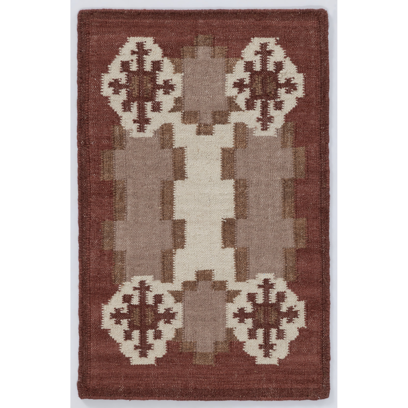 Heidi Flatweave Wool Nordic Scandinavian Rug, 2'x3', Red