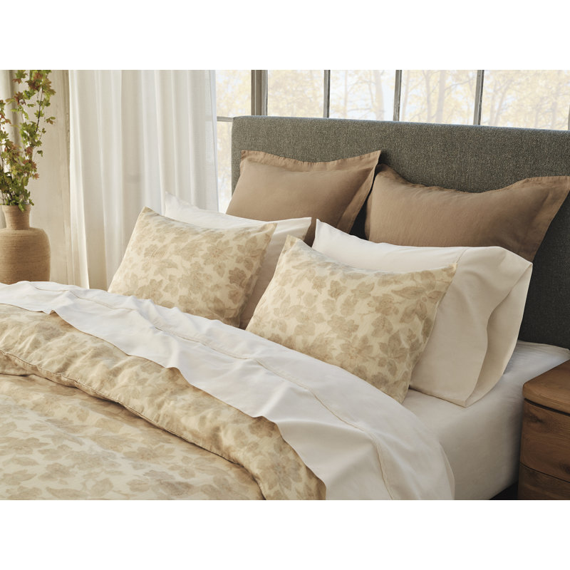 Camellia Organic Print Sham, Euro Sham, Amber