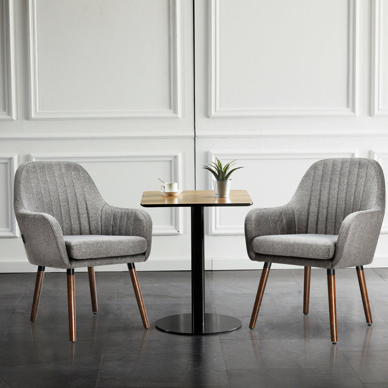 Fauteuil capitonné large de 24,5 po Salamanca, Lin gris