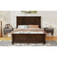 Grand lit de style traditionnel en bois de pin de 83,7 x 64,9 x 52,8 pouces, brun riche, avec tête de lit USB et cadre renforcé