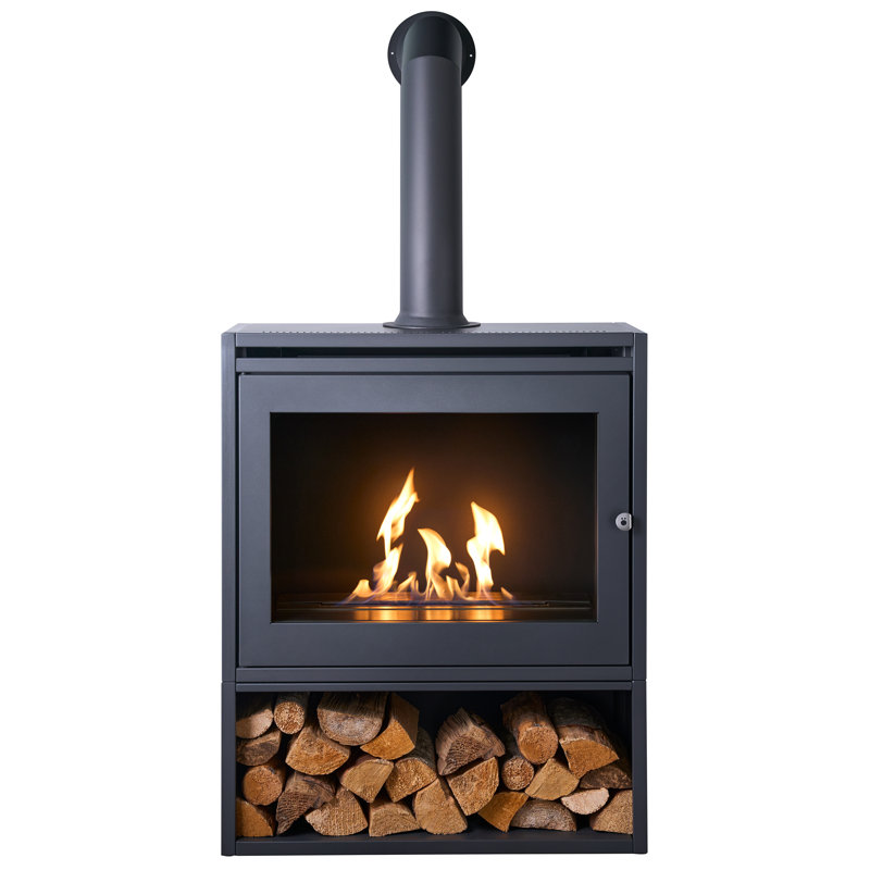 Brayden Studio 75cm W Grey Bio-Ethanol Stove