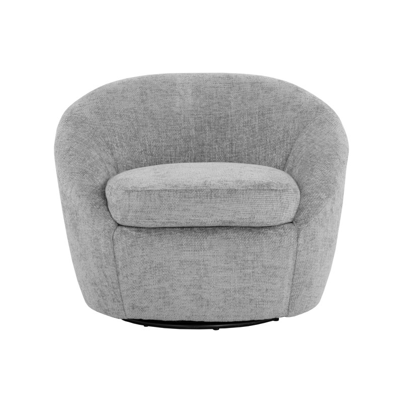 Swivel Lounge Chair, Gray Polyester