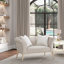 Chaise et demi en velours de l 62 po Yvette