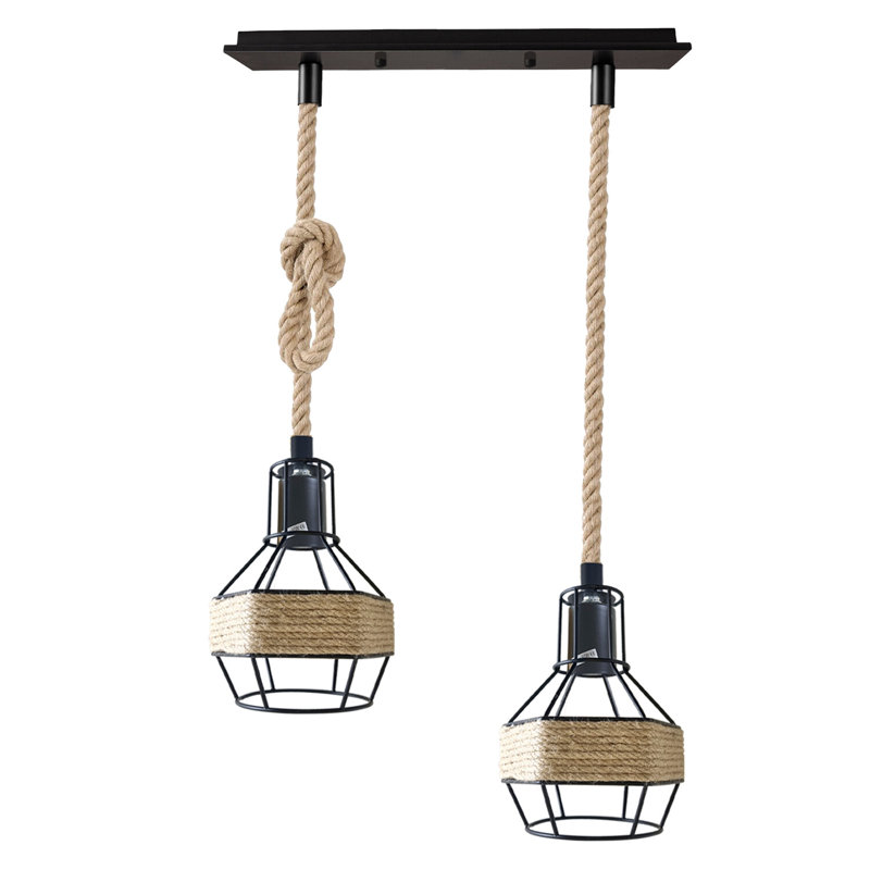 2 - Light Black Kitchen Island Pendant