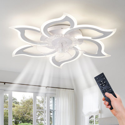 Ventilateur de plafond moderne à 7 pales 33 "avec lumières DEL et télécommande Maycey