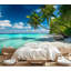 Papier peint adhésif autocollant amovible Paradise Beach pour salon, chambre à coucher H 100 po x l 144 po