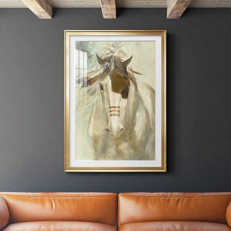 Warrior, reproduction encadrée de qualité supérieure - prête à être accrochée, Or, H 42,5 po x l 30,5 po x P 1 po