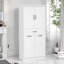 Armoire de rangement pour salle de bain avec deux paniers à linge, une armoire avec 1 tablette réglable et 1 tiroir-1098759275