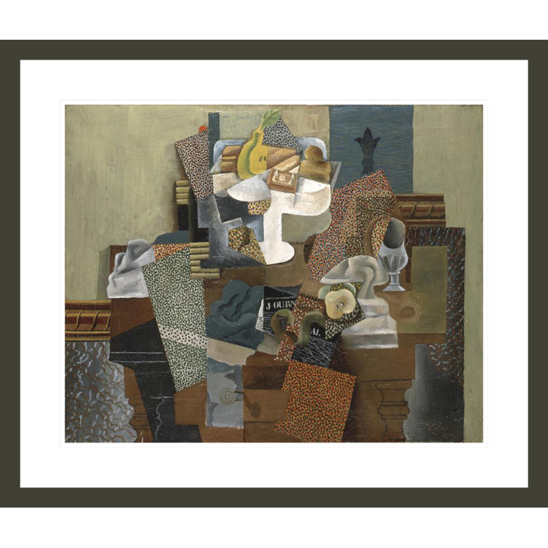 «Still Life with Compote and Glass» par Pablo Picasso, impression giclée sur cadre, H 23,5 po x l 27,54 po