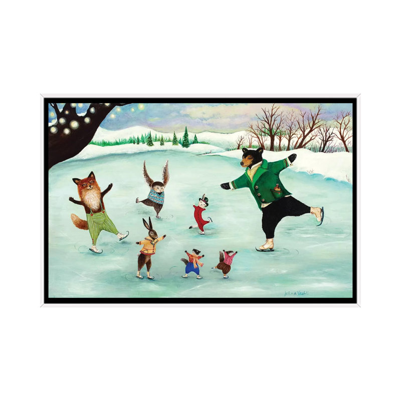 " A Wondrous Whirl " by Jahna Vashti, White Framed Canvas, No Mat, 18" H x 26" W x 1.5" D