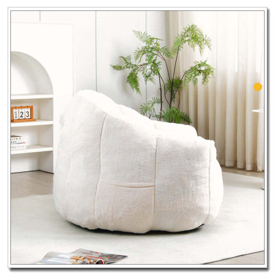 Bean Bag Chair with Armrests Stuffed High-Density Foam