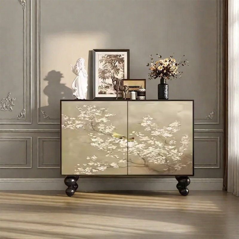 Pine Wood Storage Cabinet with Spacious Top