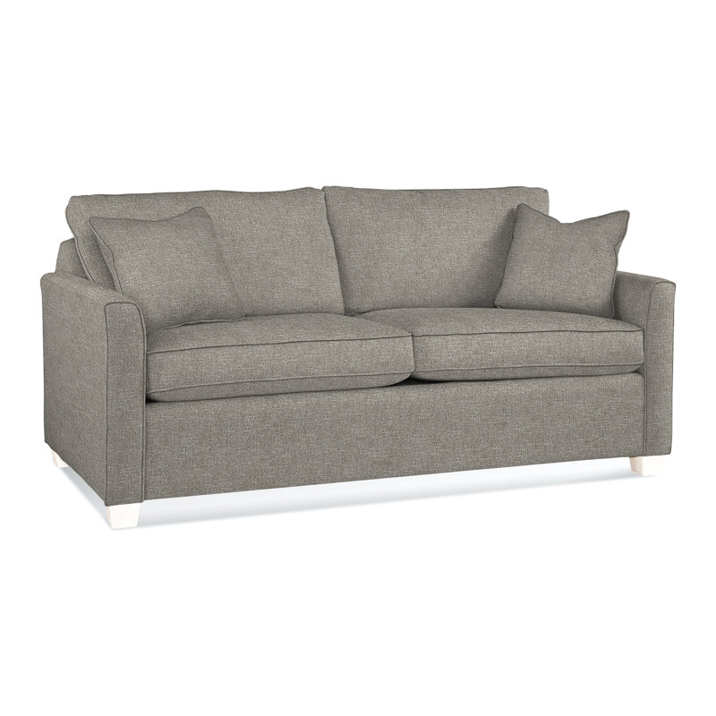 Charleston 77" Sleeper Sofa, Frost White, Innerspring, Basic Gray 100% Polyester