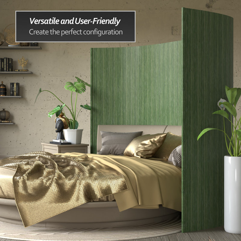 Siena Rolling Bamboo Room Divider, 6 ft. Tall, Sage
