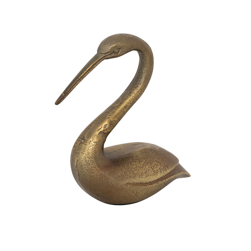 Figurine d'oiseau antique en aluminium moulé