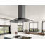 Zephyr Ravenna 42 in. 600 CFM Island Mount Range Hood with LED Lighting in Black Stainless Steel with Gray Glass Canopy