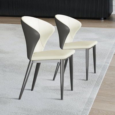 15.76'' H Faux Leather Upholstered Metal Parsons Chair