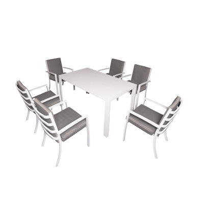 Eckehart 6 - Person Patio Dining Set with Rectangular Table , Cushions Included