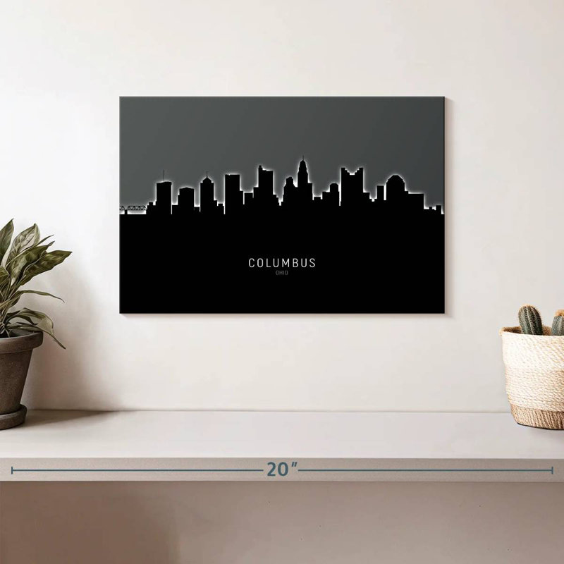 Columbus Ohio Skyline IV, H 8 po x l 12 po