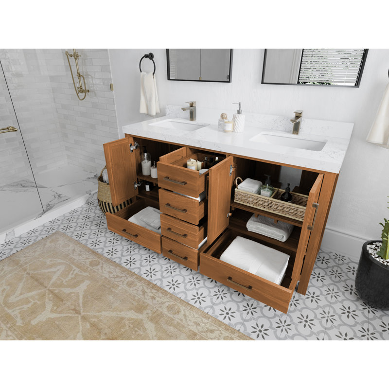 Ensemble de meuble-lavabo double 60 po Malibu, WWCL2300