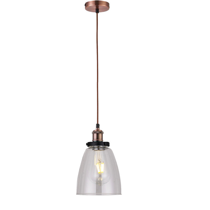Calista 1 - Light Single Pendant, Clear, Copper