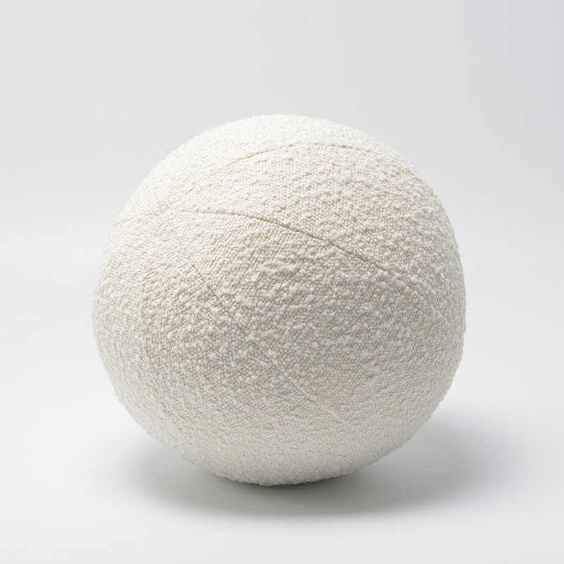 Luxurious Boucle Round Throw Pillow with Textured Design