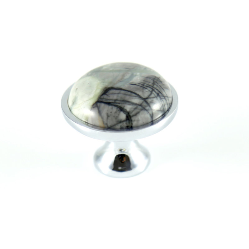 Mushroom Knob, Chrome/Gray