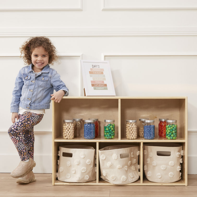 ECR4Kids 5-Compartment Mobile Storage Cabinet, 30in, Classroom Furniture,  Grey Wash