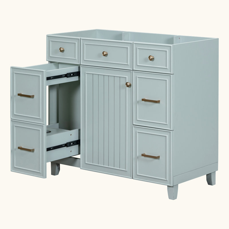 Meuble-lavabo à 4 tiroirs, Vert