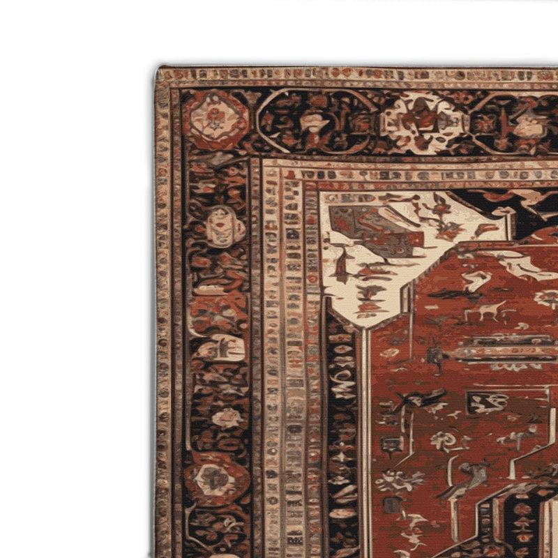Tapis d'intérieur et d'extérieur brun Persian, Rectangle 4pi x 6 pi