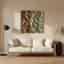 Art mural abstrait en métal brun 76-1859803812