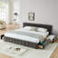  Lit tapissier, base de lit rembourrée confortable, tissu chenille, avec tête de lit et base de lit solide. Avec tiroir pour le rangement (88,5 po x 85,5 po x 31 po)-1792930990-1792930989