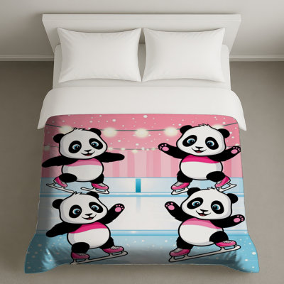 Caricature de panda sur glace